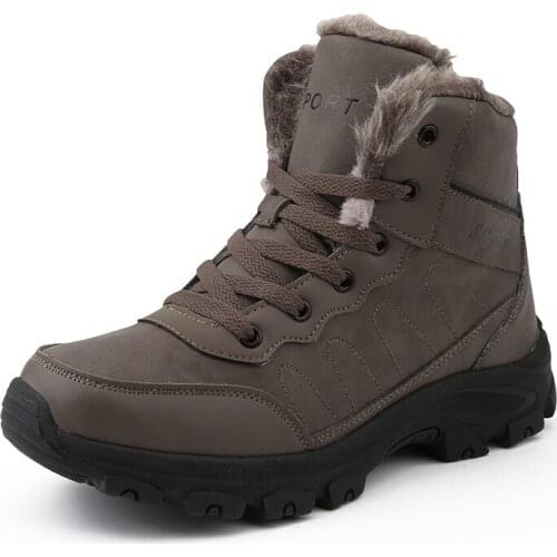 2021 mens fleece warm winter plush outdoor shoes mens high-top sports shoes wear-resistant sports shoes