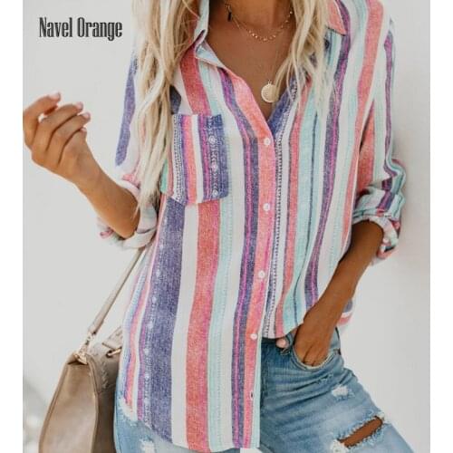 Navel Orange Womens Long Sleeve Shirts