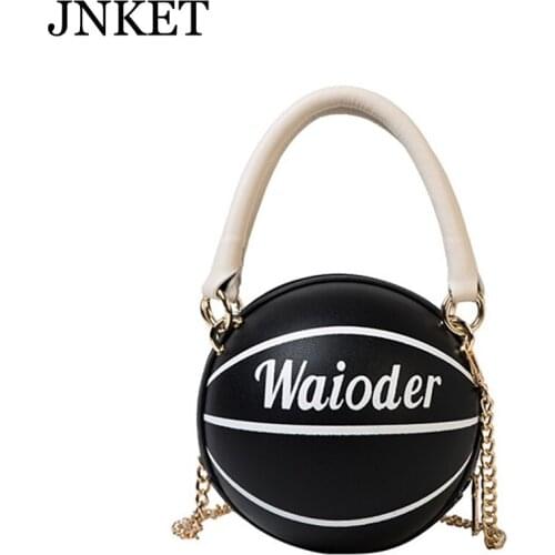 JNKET New Fashion Womens Basketball bag Round bag Chain Shoulder Bag Handbag Casual Sling Bag Crossbody Bag