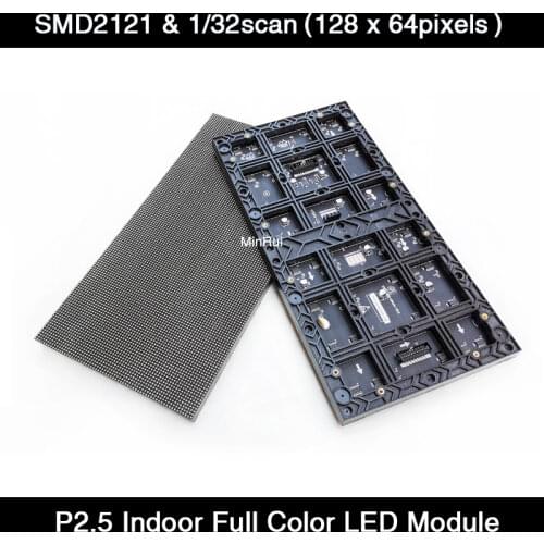 P2.5 Indoor LED Video Wall 320x160mm Full Color LED Display Module 1/32 Scan SMD2121 Hub75 128x64 Pixels Matrix RGB LED Sign