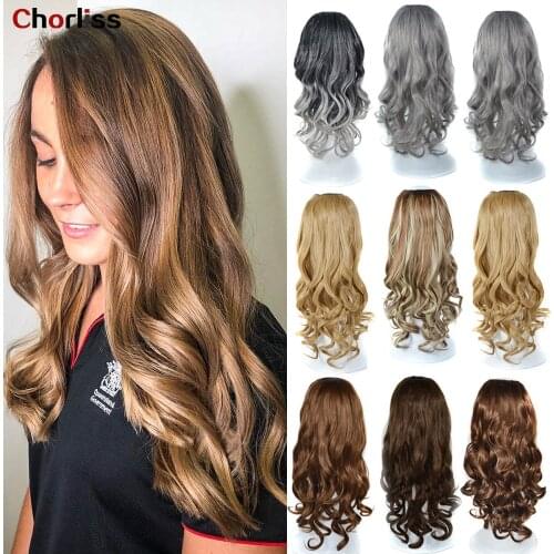 24 Inches Long Wavy U Shaped Half Wigs For Women Fashion Cosplay High Temperature Synthetic U Shape Hair Wigs For Daily Use 210g