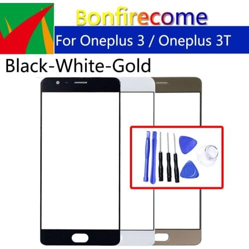 For Oneplus 3 A3000 Front Touch Screen Glass Outer Lens For Oneplus 3T A3010 LCD Glass Replacement