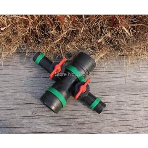 2pcs 2 inch to 1 inch Drip Tap Cross Connector Agricultural Irrigation Water Conveyance Drip Irrigation Belt Valve Connector