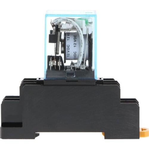 MY4NJ LY2NJ MY2NJ Intermediate Relay MY4N-J AC 220V DC 12V 10A 8 Pin With Base H02