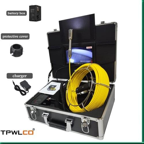 20m/30m/40m/50m Industrial Endoscope 7'' Monitor High Definition Sewer Drain Pipe Inspection Camera with DVR Function
