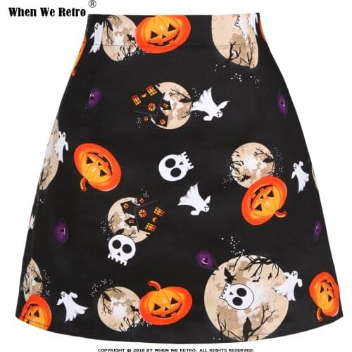 Retro Ghost Vintage Character Print Skull Skirt Women High Waist Gothic Skirt Fashion Ladies Slim Sexy Short Skirts Faldas Femme