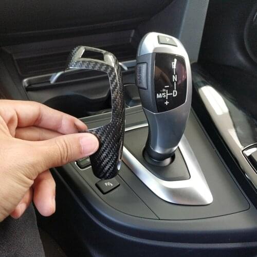 Real Carbon Fiber Twill Car Gear Shift Head Cover Trim for BMW F20 F30 F31 F34 X5 F15 X6 F16 X3 F25 X4 F26 F10 Models Accessorie
