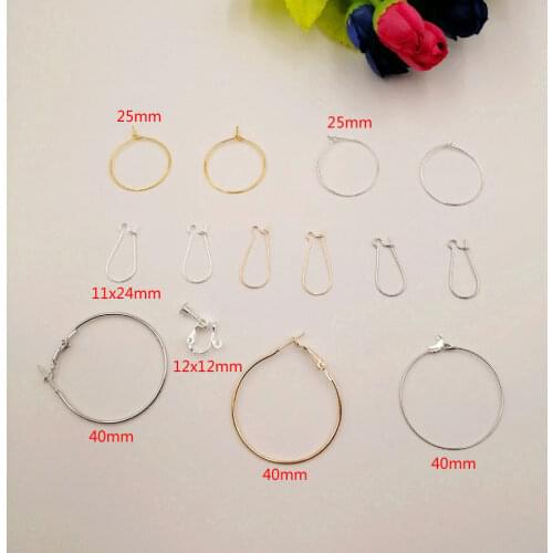 10-100pcs Fashion Big Circle Hoops Earrings Ear Clip Ear Rings For Women Jewelry DIY Dangle Earring Jewelry Making Accessories