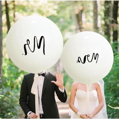 Mr Mrs Balloon Large 36inch Round Latex Balloon Valentine Day Wedding Bachelorette Party Decor Supplies