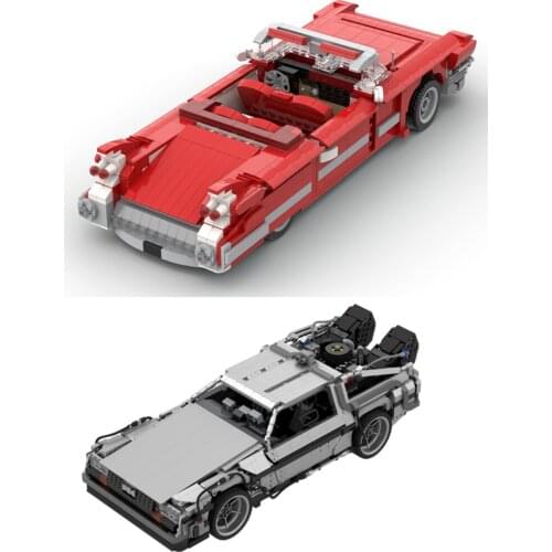 Moc Building Block Back Future 1985 Time Travel Time Machine Sports Car Model Bricks Kids Boyfriend Gift