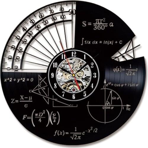 Unique Designed Math Wall Clock Circular Mathematical Equations Clock On The Wall For Classroom Office Home Decoration