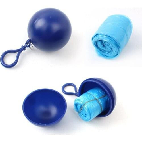 Unisex Raincoat Disposable Rain Jacket Poncho Rainwear W/ Keyring Ball Practical Portable Raincoats