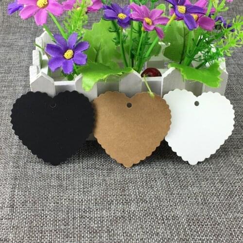 Heart Shape Blank Packaging Label Hang Tags Paper Tag Label Handmade Paper Hang Tags Love Mark Kraft Paper Label Tag 50Pcs/Lot