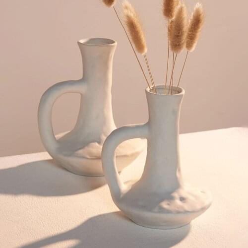 Flower Vase Home Decoration Modern Simple Ceramic Creative Ornaments Hydroponics Flower Vase Office Desk Decor Figurines Gift