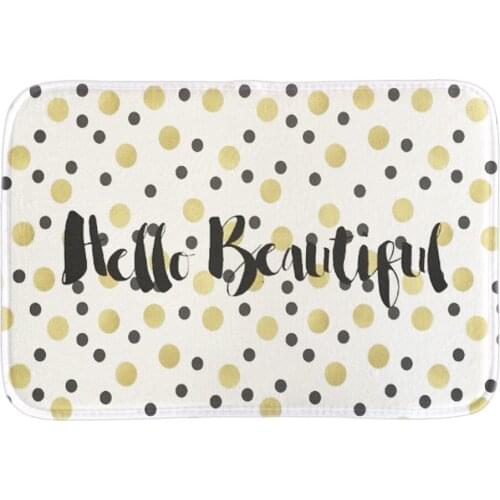 Hello Beautiful Home Entrance Doormat Indoor Outdoor Door Mat Living Room Bathroom Floor Mats Soft Lightness Short Plush Fabric