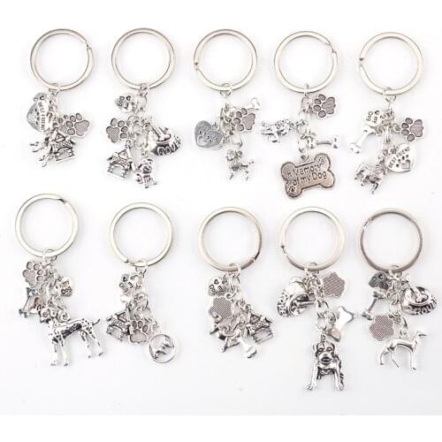 1pc Dog Bone Dog Paw Alloy Key Chain For Women Girl Bag Keychain Charm Pendant Jewelry Aceessories Gift For Dog Lover