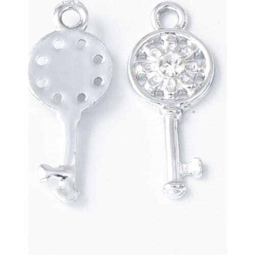 10pcs Enamel key Charm Pendant For Women Necklace Pendant Making Alloy Beads Fit Bracelet DIY Jewelry Accessory js2198