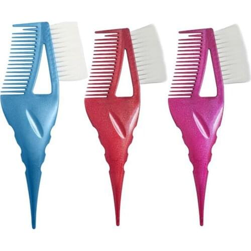 3pcs/se Shark Dye Hair Brush Wide Handle Double Side Bleach Tint Perm Application Dye Coloring Comb Styling Barber Dyeing U1079