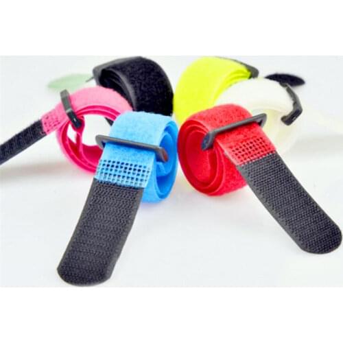 25pcs Reusable 2*20CM Buckle strap Cable Ties wiring harness nylon cord self adhesive fastener straps home use organizer