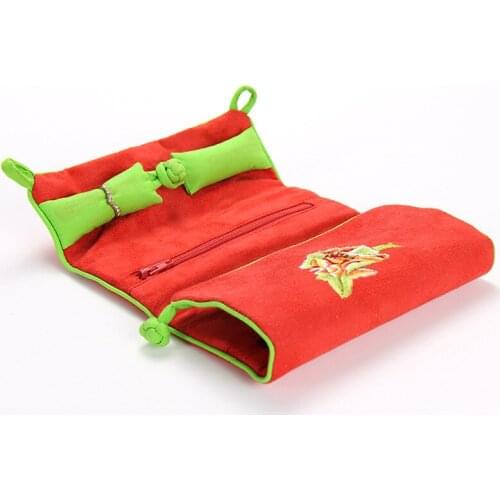 B003 15*30cm Chinese Hademade Portable Embroidered Suede Fabric Jewelry Storage Bag Gift bag