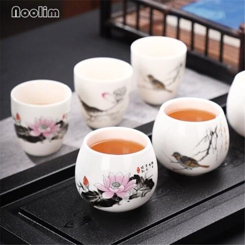 White Porcelain Hand Painted Master Tea Cups Ceramic Handmade Office Teacups Water Mug Kung Fu Tea Set Drinkware 100/150ML