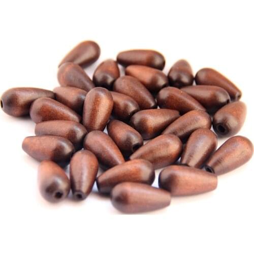 50PCS 14*25mm DIY Handmade Water Drop Wood Beads Spacer Loose Bead for Jewelry Making Bracelet Necklace Accessories Wholesale