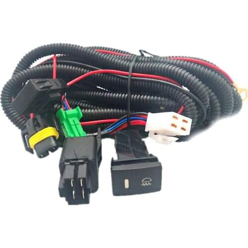 H11 Bulbs interface Fog light LED Indicators Switch Wire harness For Toyota Kit Practical