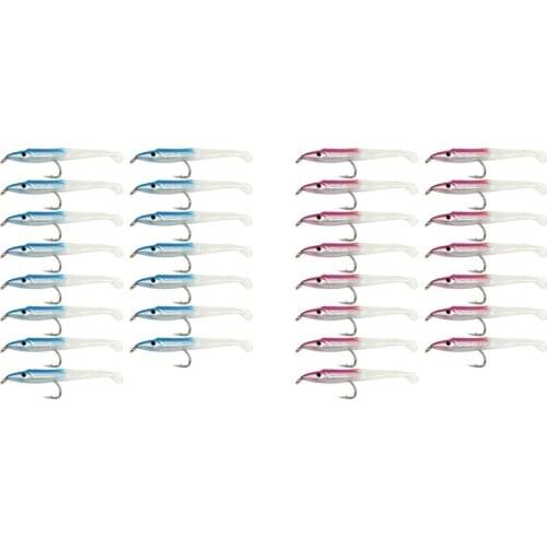 SUNMILE Fake Fishing Lure Sea Fishing Lure Bait with Hook Eel Bionic Bait 5cm/0.6G T Tail Soft Insect Simulation Bait 15Pcs