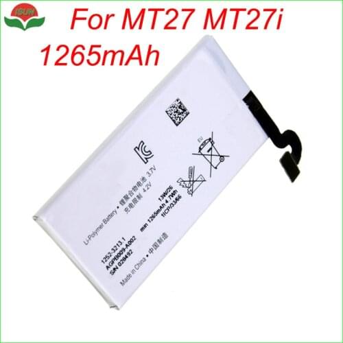 ISUNOO 10pcs/lot Battery Replacement For Sony Xperia MT27 MT27i 1265mAh AGPB009-A002 Mobile Phone Battery