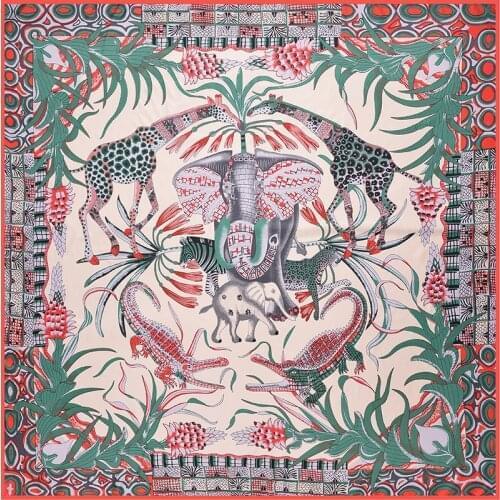 JTVOVO RUNMEIFA 2021 New Luxury Brand 130*130CM Womens Silk Shawl Printed Fashion Square Scarf Bandana Headscarf Pareo Scarves