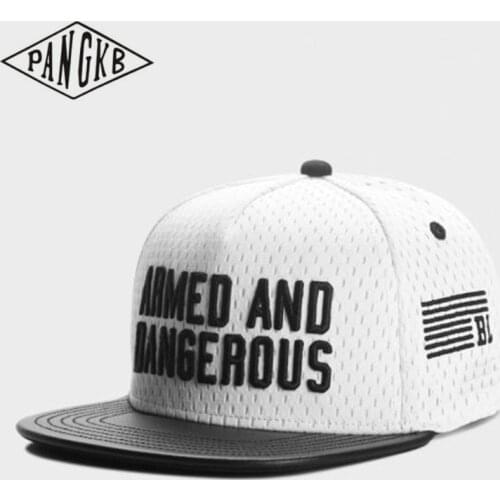 PANGKB Brand ARMED N' DANGEROUS CAP summer white hip hop snapback hat for men women adult outdoor casual sun baseball cap bone