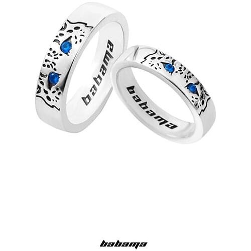 Babama guard wild snow leopard ring mens fashion 925 silver couple ring single ring tail ring female ring