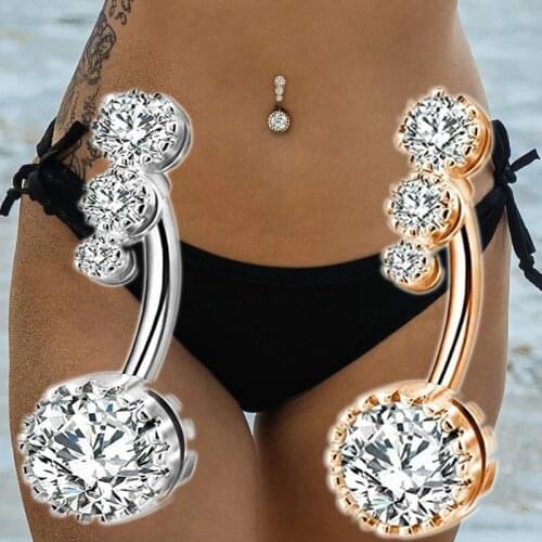 Crystal Belly Button Rings Bar Barbell Drop Dangle Body Piercing Navel Rings Nombril Ombligo Women Men Body Jewelry
