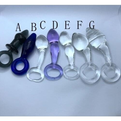 Circle Pyrex Glass Butt Plug Crystal Bead Anal Dildo Artificial Male Penis Female Vagina Stimulation Masturbate Sex Toy Adult
