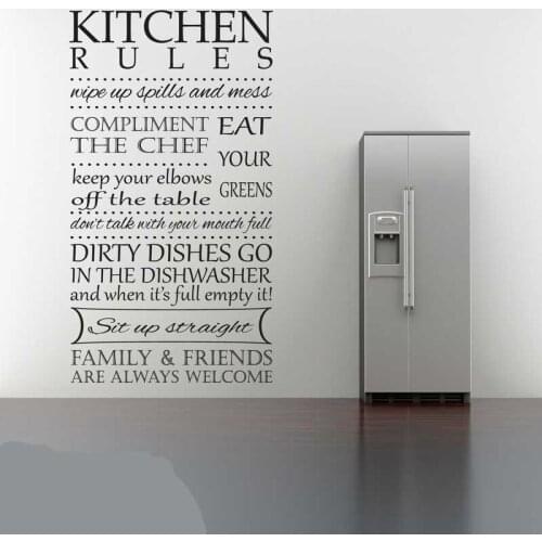 Kitchen rule wall decal quote vinyl wall sticker home kitchen art decoration sticker mural wall decal CF039