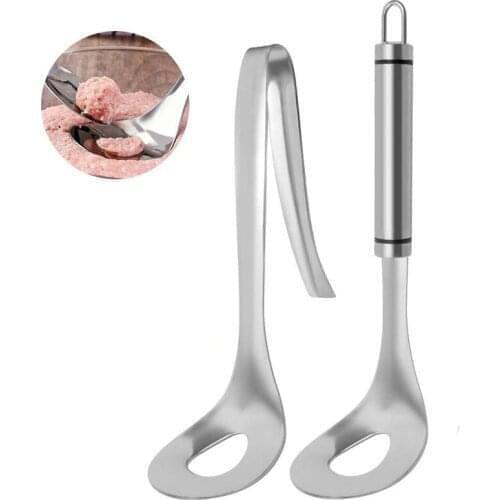 100 pcs Non-Stick Creative Meatball Maker Spoon Meat Baller Stainless Steel Meat Ball Mold For Spaghetti Cooking Wholesale