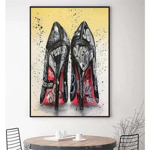 LOVE Graffiti Art Hand Canvas Painting Fashion Street Graffiti Art Posters and Print Wall Art Picture for Living Room Home Decor