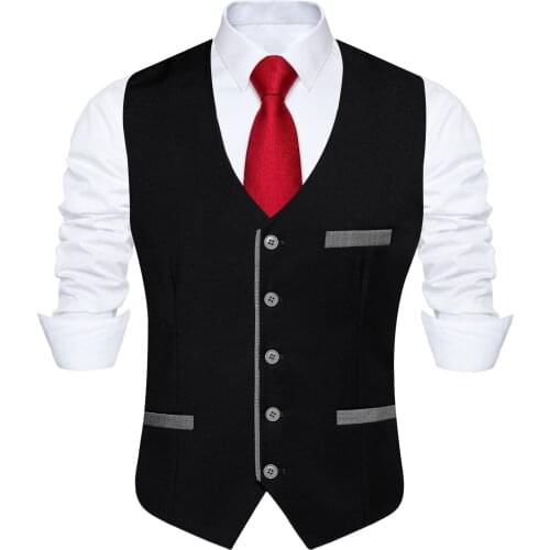 Mens Suit Vest Fashion Slim Fit Black Men Waistcoat England Style Male Leisure Suits Sleeveless Jacket Wedding Waistcoat