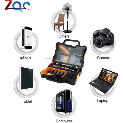 46 in 1 Screwdriver Set Precision Repair Tool Kit with 33 Magnetic Driver Bits Screwdriver Kit for iPhone iPad PC DIY Hand Tools