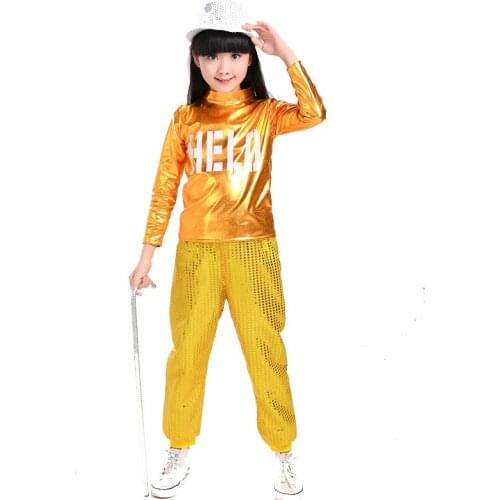 Hip Hop Clothing for Girls Sweatshirt Tops Jogger Pants Jazz Dance Costumes Ballroom Dancing Clothes Kids Street Dance Costume