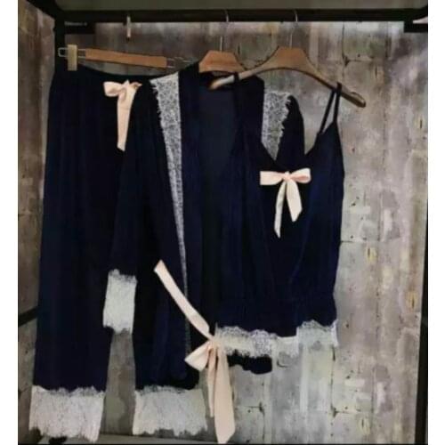 Clearance Pajamas Women Winter Fashion Sleepwear 3 pcs Suit Ladies Pyjamas For Women