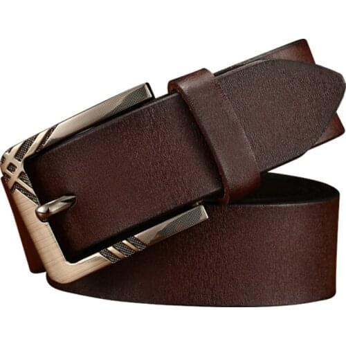 New Genuine Leather high quality Pin Buckle Belts Luxury Brand Designer High Quality Waist Strap Male for Jeans