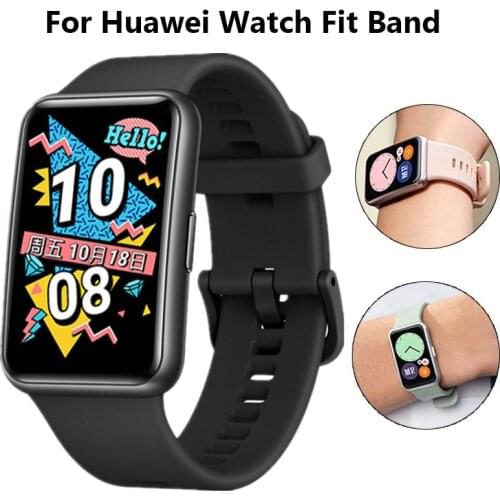 Silicone Watch Strap For Huawei Watch Fit Strap Sport Bracelet Replacement Watchband For Hauwei Watch Fit Waterpaoof Belt Correa