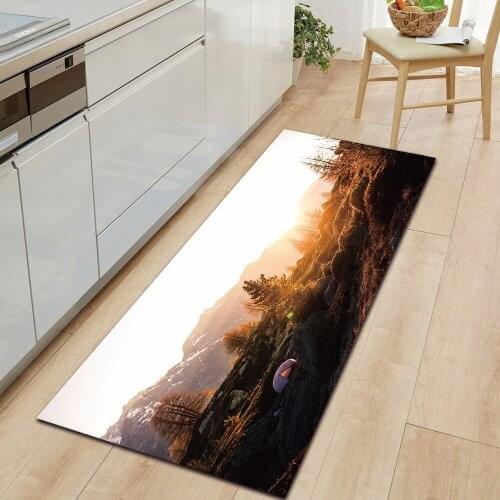 Modern Landscape Kitchen Carpet Entrance Doormat Bedroom Hallway Floor Mat Bathroom Water Absorption Anti-Slip Long Rug