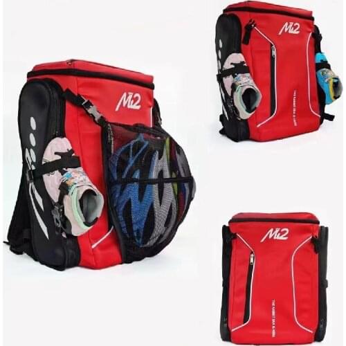 Skating bag for inline speed skates shoes carrier carry laptop sport backpack helmet protector pads hold skating pack camouflage