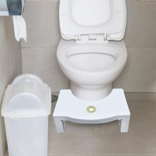 Foldable Squatting Stool Plastic Non-slip Bathroom Toilet Children Kid Footstool Auxiliary Tool with Replaceable Spice Box