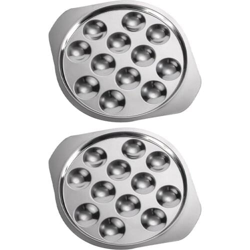 2Pcs Escargot Plate Snail Dish Stainless Steel Snail Plate Conch Baking Tray Kitchen Gadget