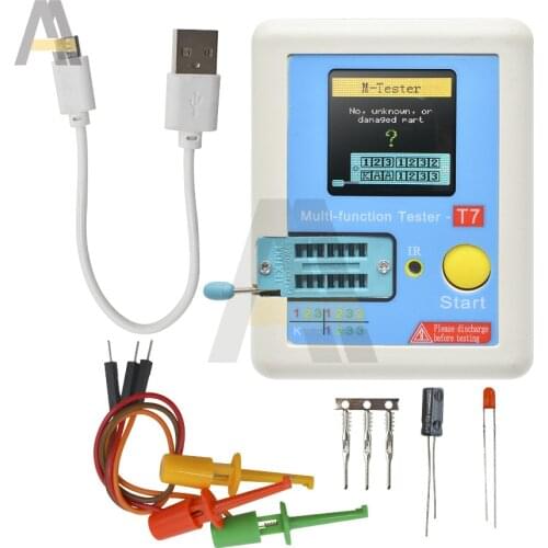 1.8 inch Colorful Display Multifunctional TFT Backlight Transistor LCR-TC7 Tester for Diode Triode Capacitor Resistor