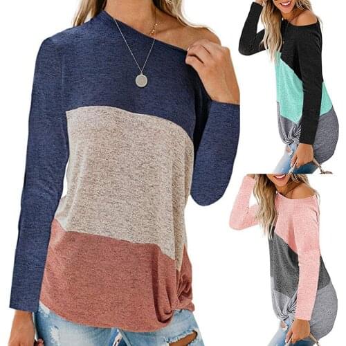 Summer T Shirt Women Supply 2021 long-sleeved Word Get Loose Color Kink Leisure T-shirt Female Tee Tshirts Dropshipping MDF6002