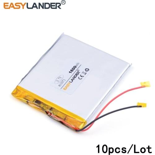 10pcs /Lot 415071 3.7v 1600mAh lithium Li ion polymer rechargeable battery For Mp4 Mp5 DIY PAD DVD E-book phone 405070